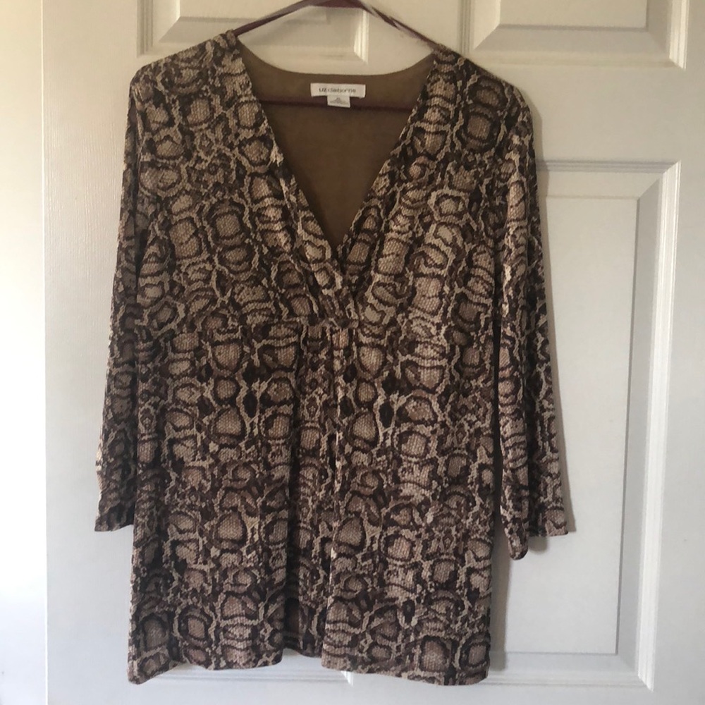 Liz Claiborne XL snakeskin blouse